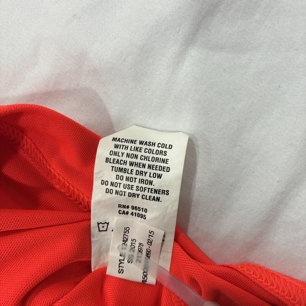 Under Armour Heatgear Polo Shirt Men's Large Loose Fit Short Sleeve Orange - Picture 8 of 13